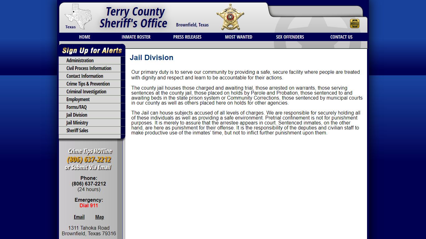 Jail Division - Terry County Sheriff's Office